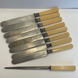 Antique S. Williamson & Sons Silversmiths - 8 Knife Set - c 1895
